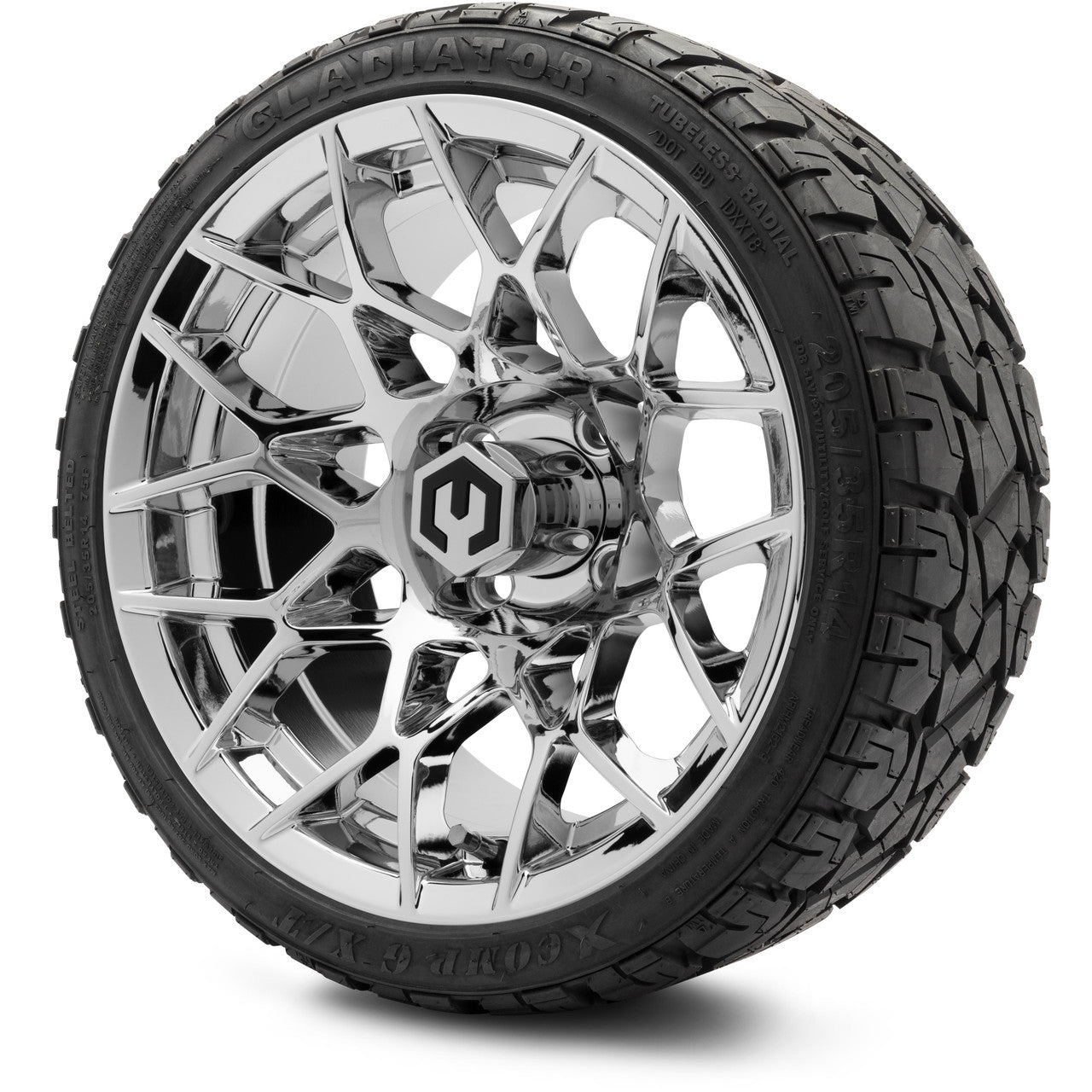 MODZ® 14" Blitz Chrome Wheels & Off-Road Tires Combo