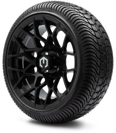 MODZ® 14" Blitz Glossy Black Wheels & Street Tires Combo