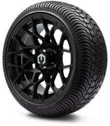 MODZ® 14" Blitz Glossy Black Wheels & Street Tires Combo