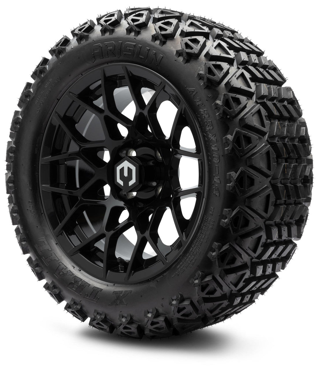 MODZ® 14" Blitz Glossy Black Wheels & Off-Road Tires Combo