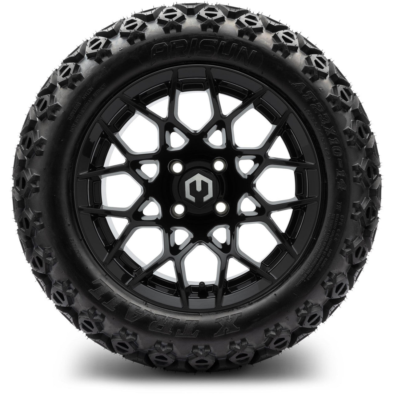 MODZ® 14" Blitz Glossy Black Wheels & Off-Road Tires Combo