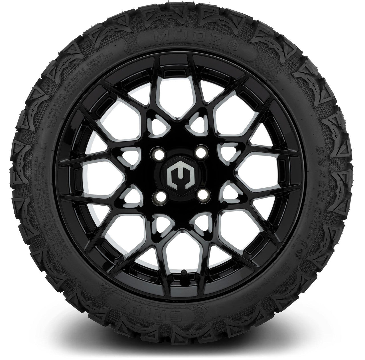 MODZ® 14" Blitz Glossy Black Wheels & Off-Road Tires Combo