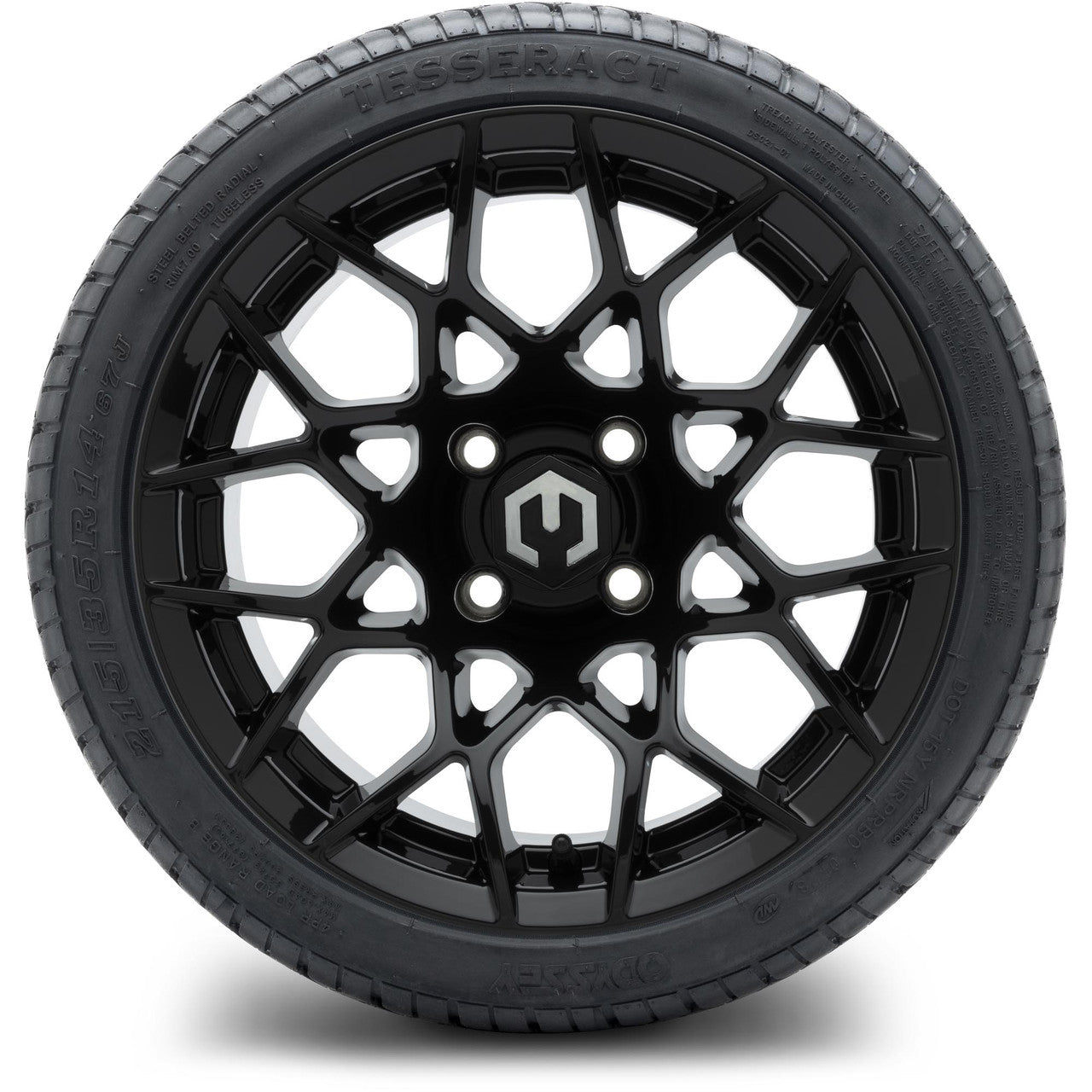MODZ® 14" Blitz Glossy Black Wheels & Street Tires Combo
