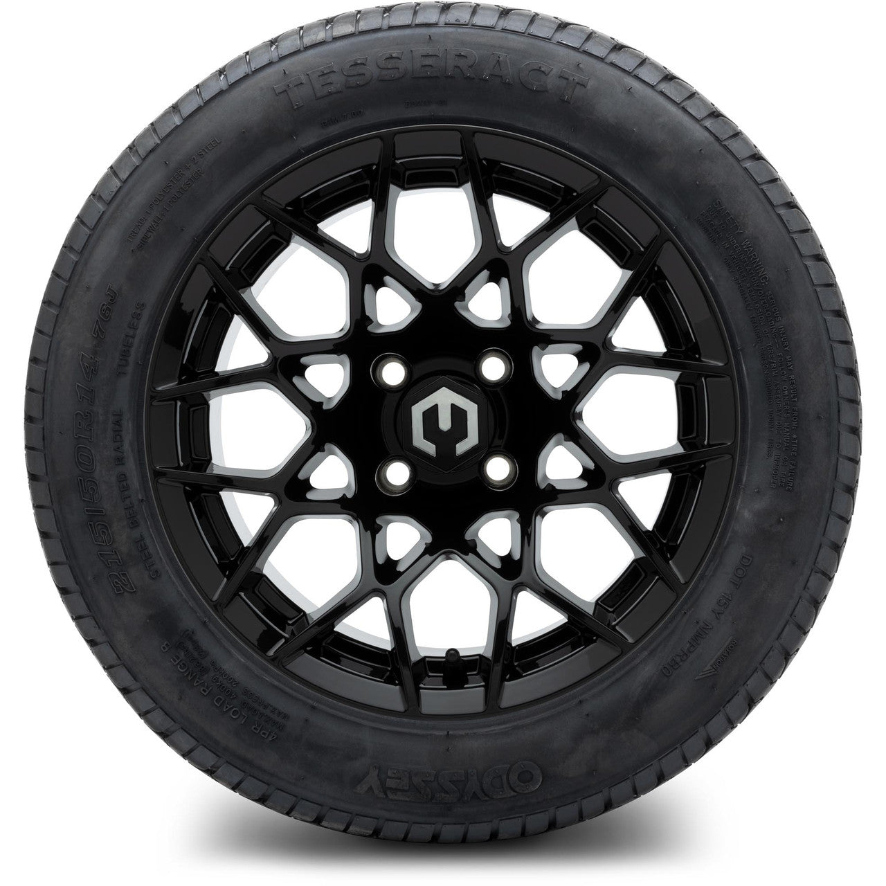 MODZ® 14" Blitz Glossy Black Wheels & Street Tires Combo