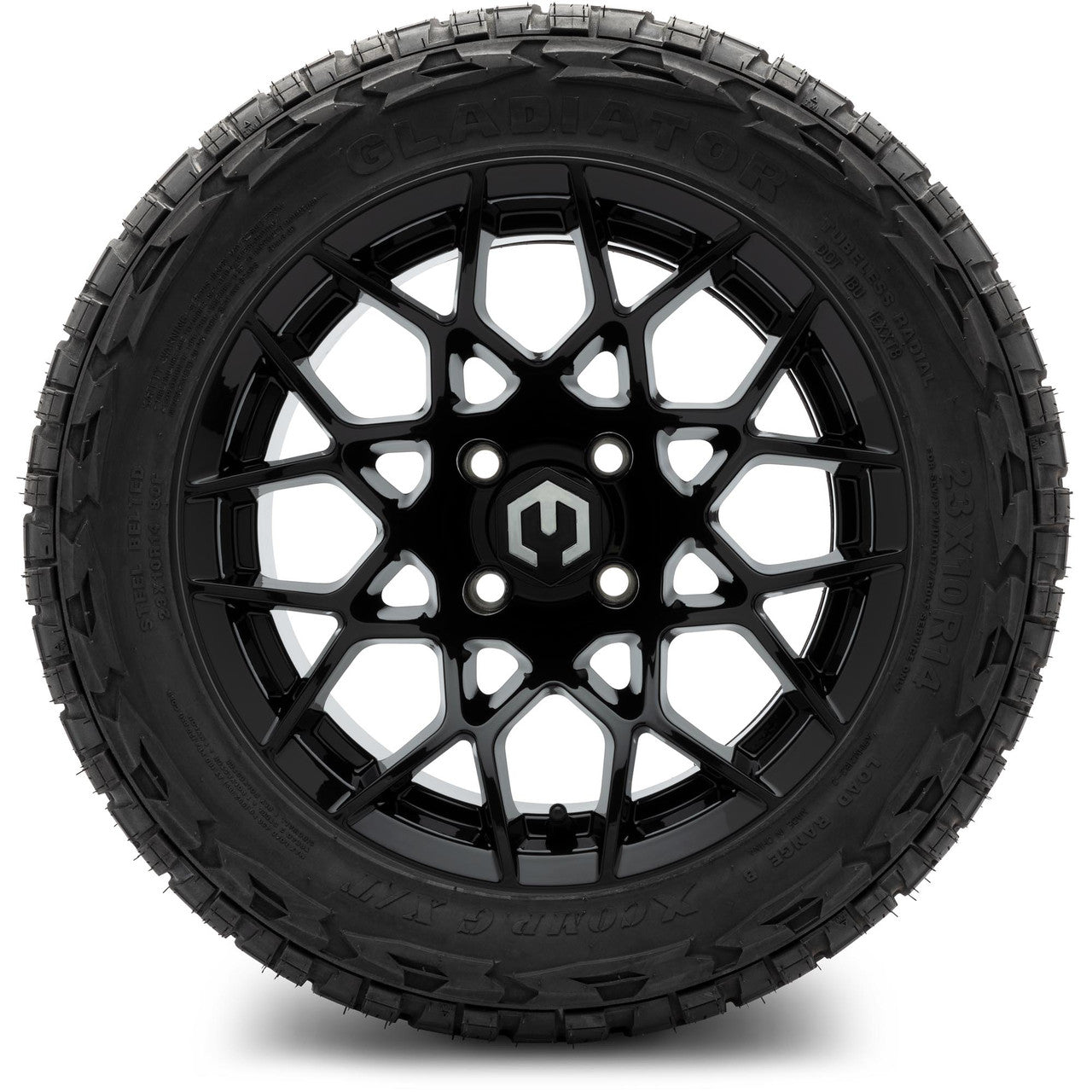 MODZ® 14" Blitz Glossy Black Wheels & Off-Road Tires Combo