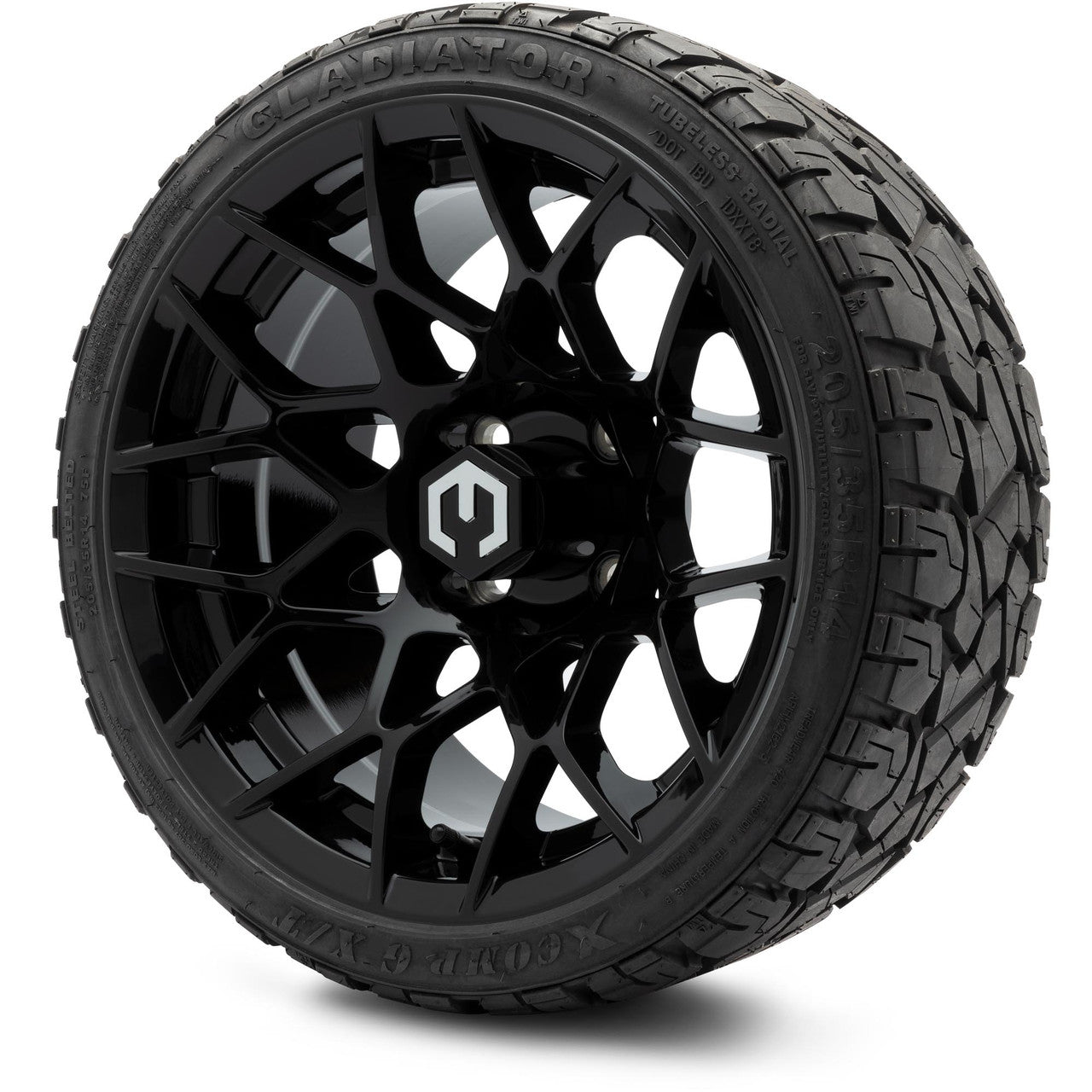MODZ® 14" Blitz Glossy Black Wheels & Off-Road Tires Combo