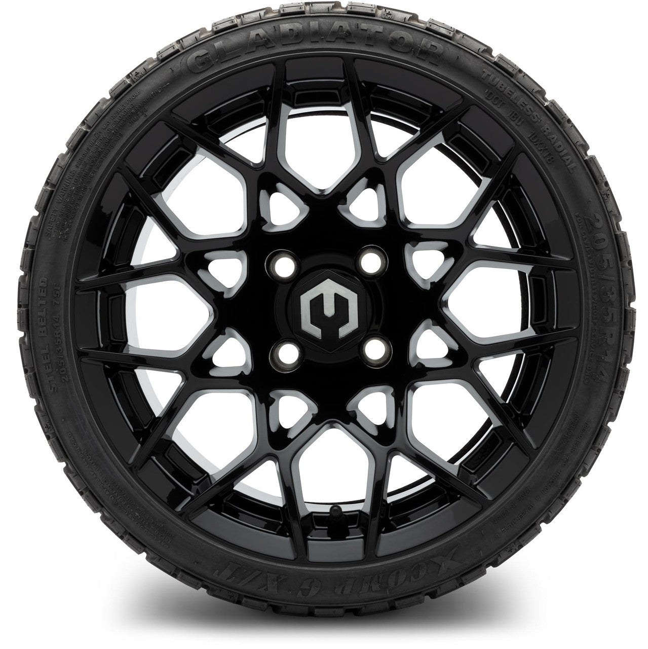 MODZ® 14" Blitz Glossy Black Wheels & Off-Road Tires Combo