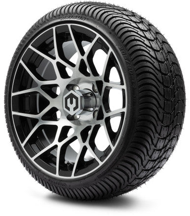 MODZ® 14" Blitz Machined Black Wheels & Street Tires Combo