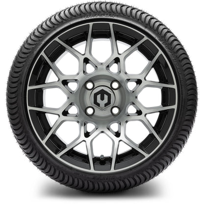 MODZ® 14" Blitz Machined Black Wheels & Street Tires Combo