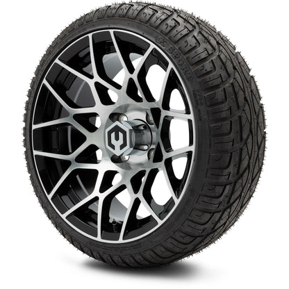 MODZ® 14" Blitz Machined Black Wheels & Street Tires Combo