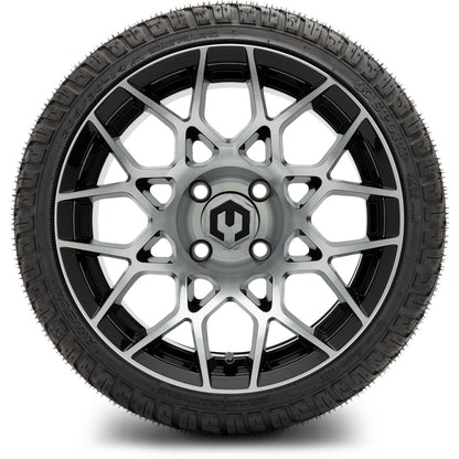 MODZ® 14" Blitz Machined Black Wheels & Street Tires Combo