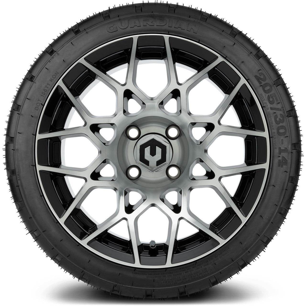 MODZ® 14" Blitz Machined Black Wheels & Street Tires Combo