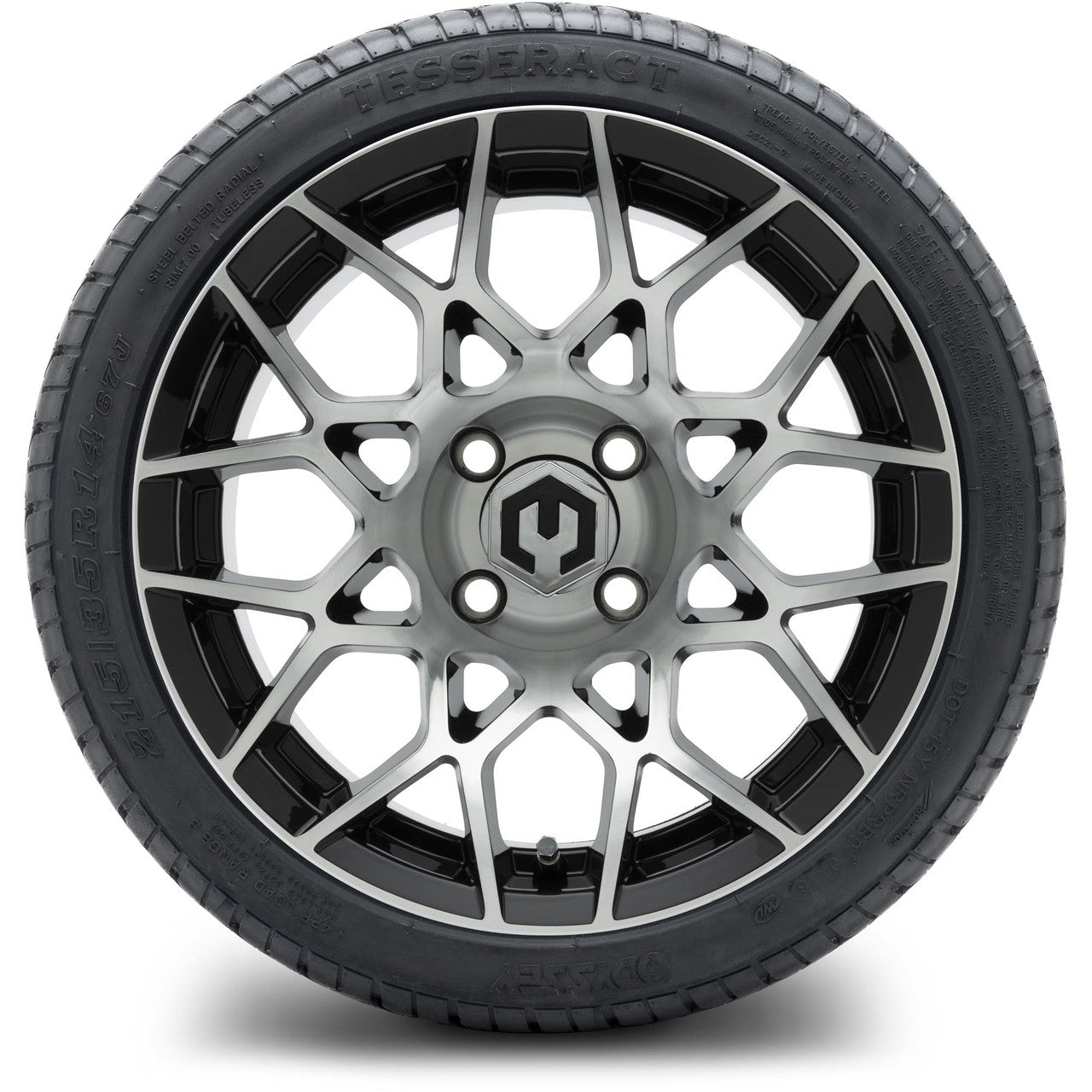 MODZ® 14" Blitz Machined Black Wheels & Street Tires Combo