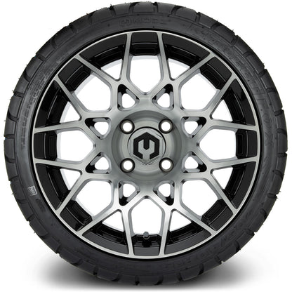 MODZ® 14" Blitz Machined Black Wheels & Street Tires Combo