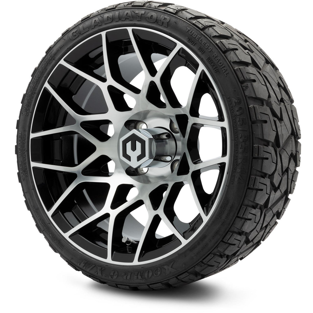 MODZ® 14" Blitz Machined Black Wheels & Off-Road Tires Combo