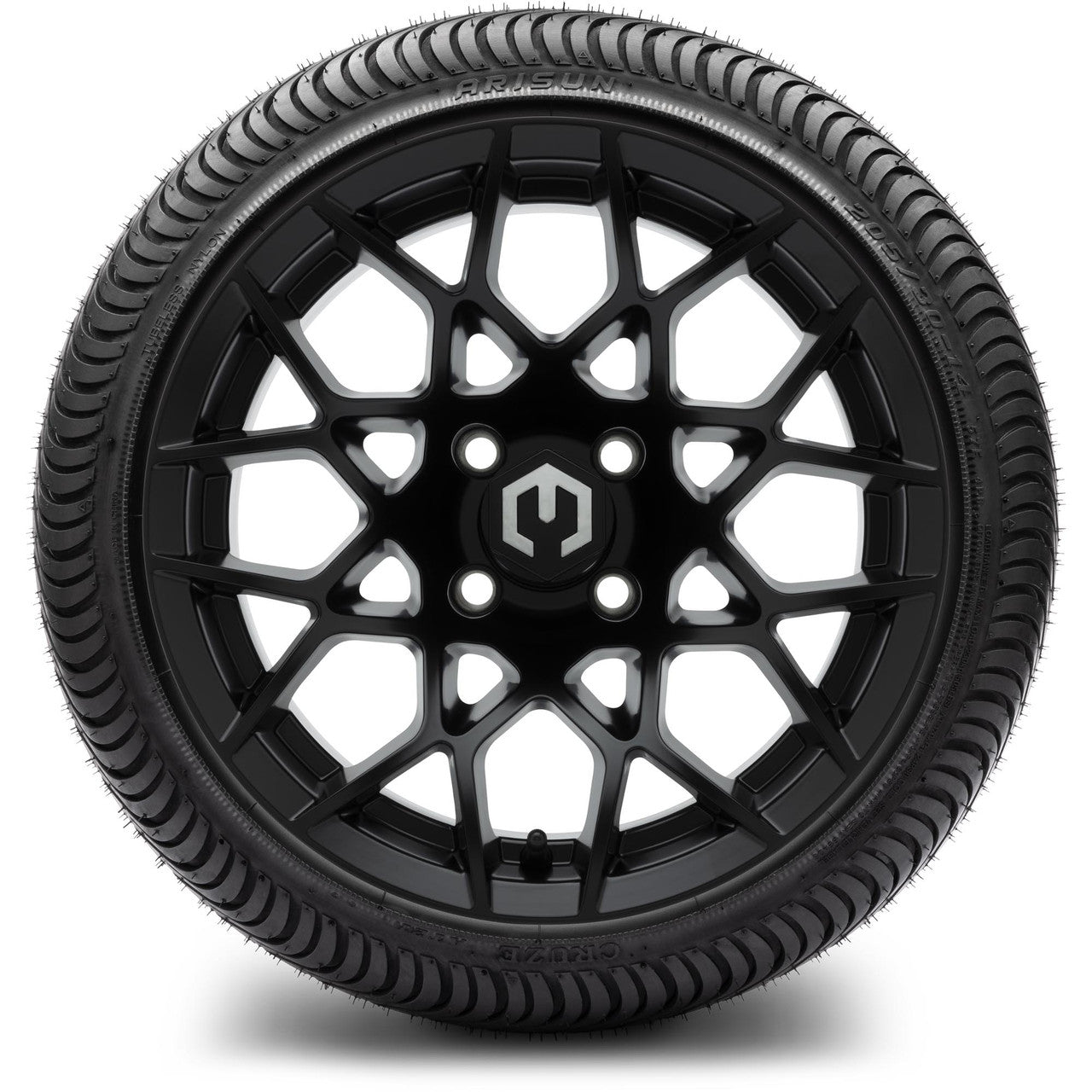 MODZ® 14" Blitz Matte Black Wheels & Street Tires Combo