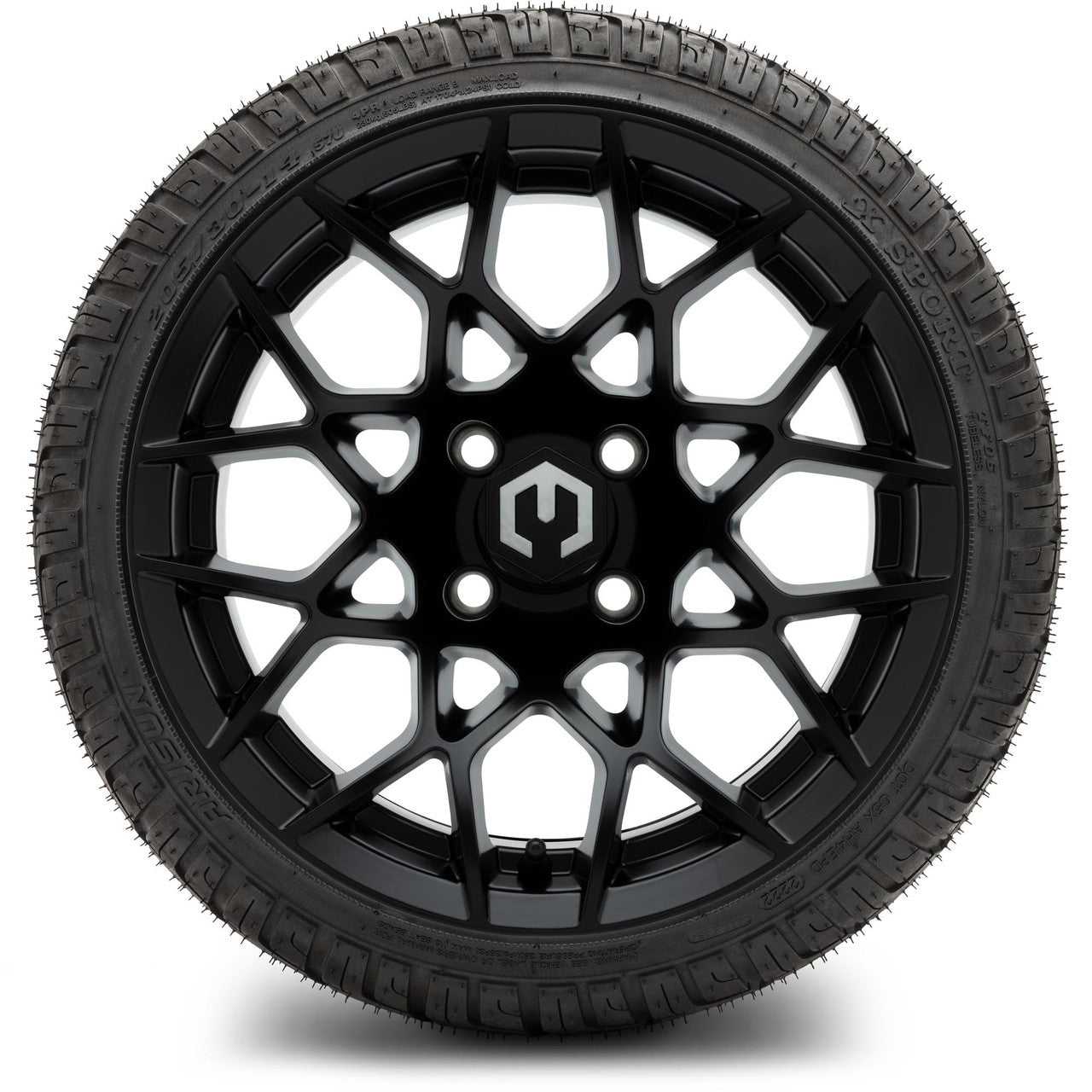 MODZ® 14" Blitz Matte Black Wheels & Street Tires Combo