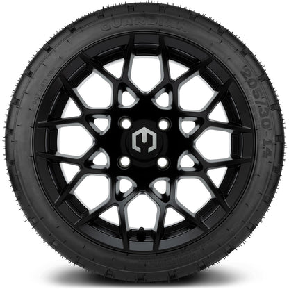 MODZ® 14" Blitz Matte Black Wheels & Street Tires Combo