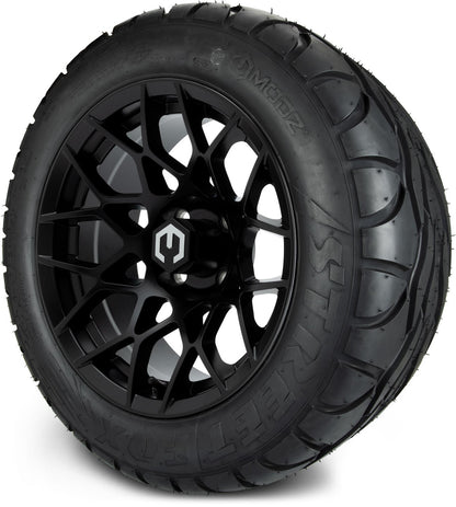 MODZ® 14" Blitz Matte Black Wheels & Street Tires Combo