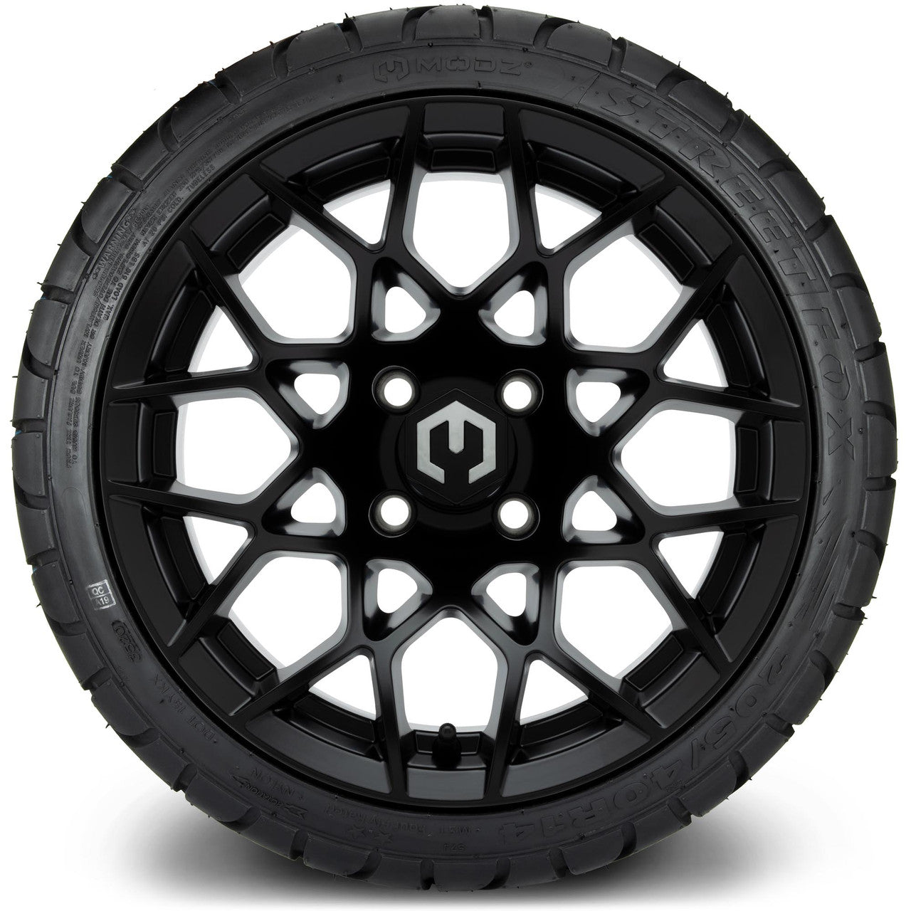 MODZ® 14" Blitz Matte Black Wheels & Street Tires Combo