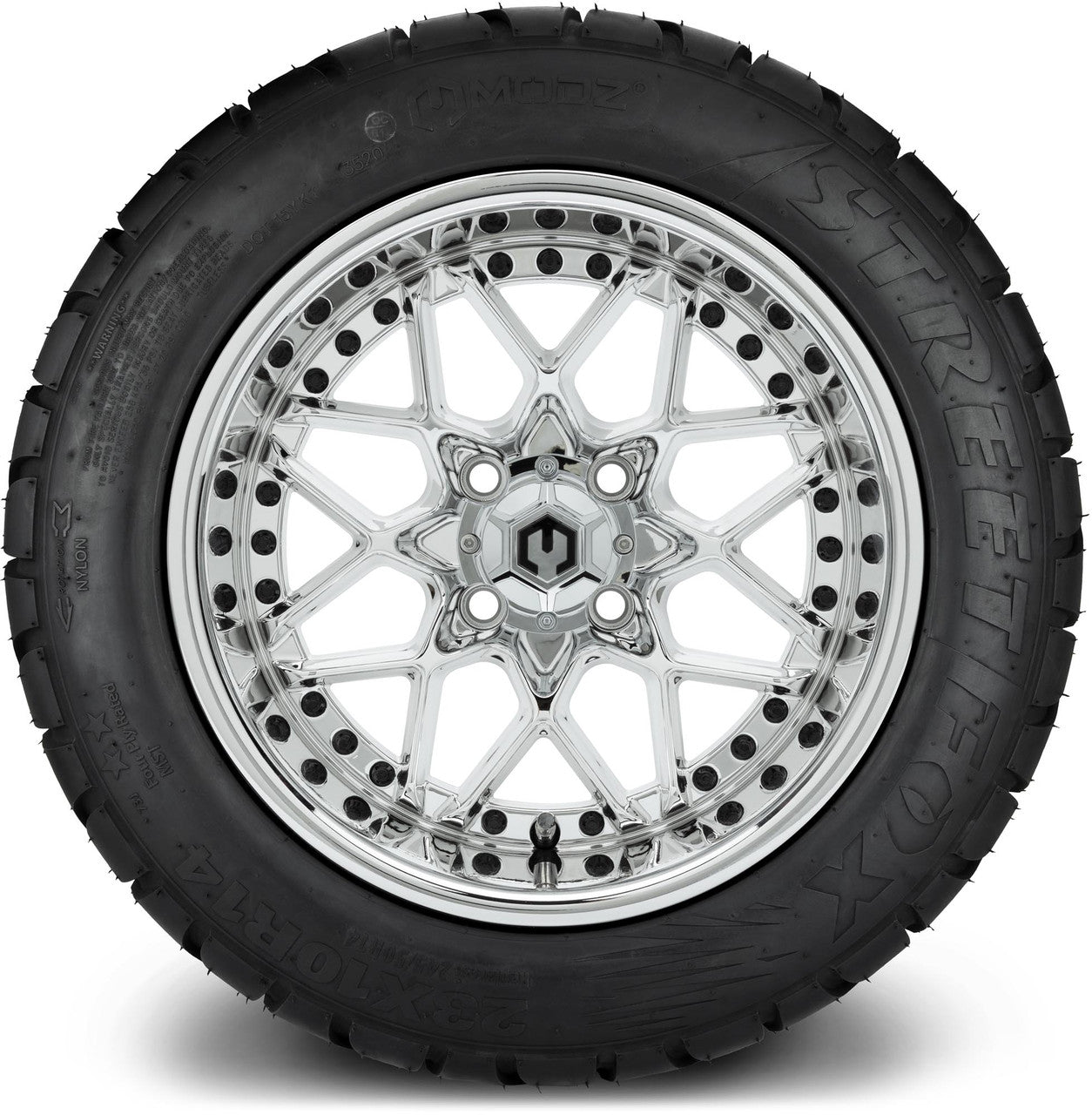 MODZ® 14" Formula Chrome Wheels & Street Tires Combo