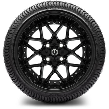 MODZ® 14" Formula Glossy Black Wheels & Street Tires Combo
