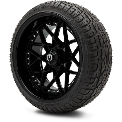 MODZ® 14" Formula Glossy Black Wheels & Street Tires Combo