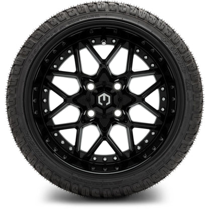 MODZ® 14" Formula Glossy Black Wheels & Street Tires Combo