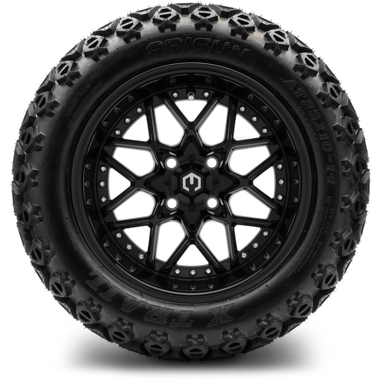 MODZ® 14" Formula Glossy Black Wheels & Off-Road Tires Combo