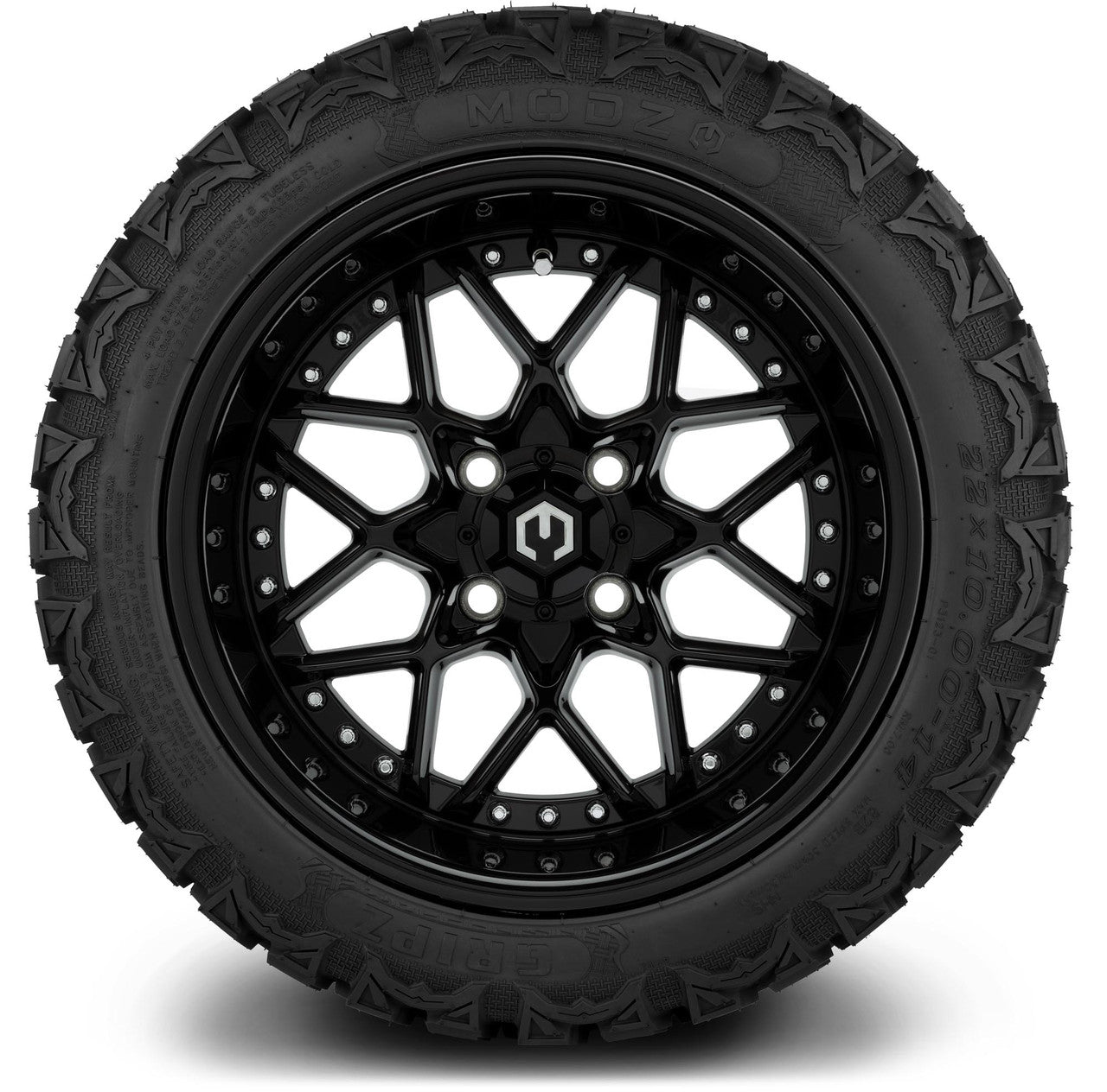 MODZ® 14" Formula Glossy Black Wheels & Off-Road Tires Combo