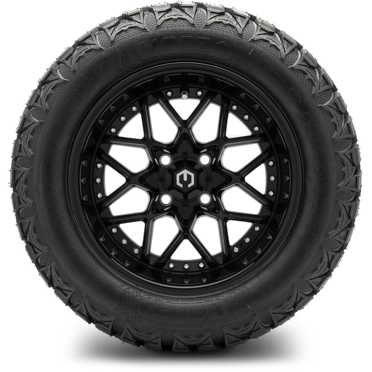 MODZ® 14" Formula Glossy Black Wheels & Off-Road Tires Combo