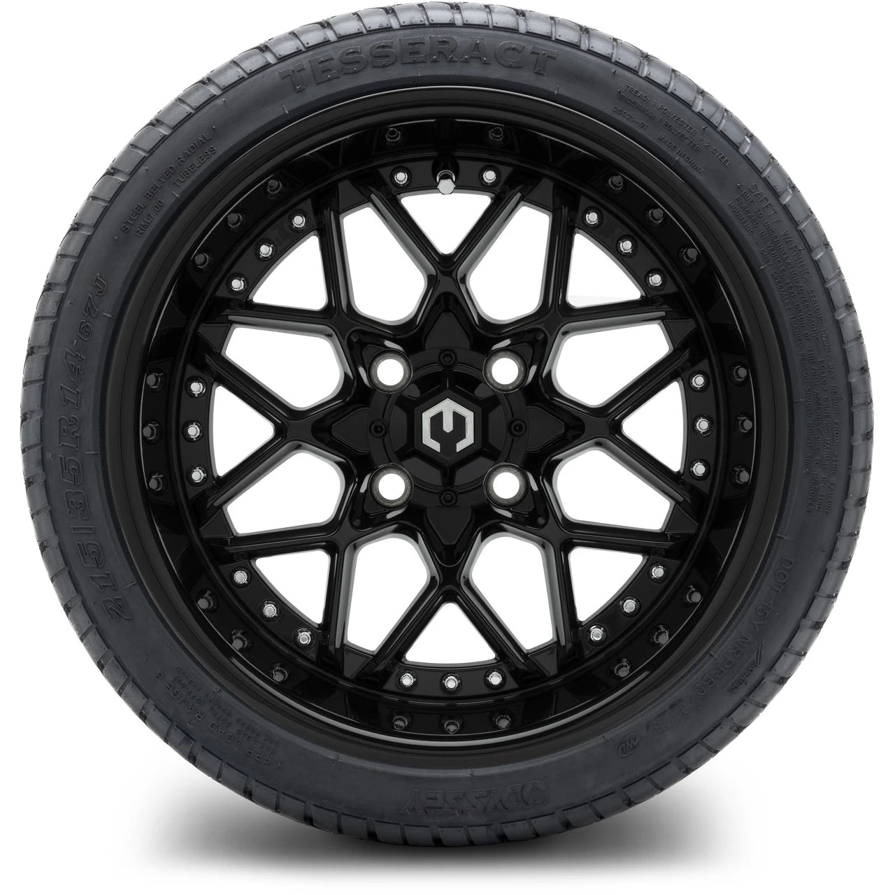 MODZ® 14" Formula Glossy Black Wheels & Street Tires Combo