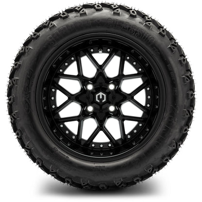 MODZ® 14" Formula Glossy Black Wheels & Off-Road Tires Combo