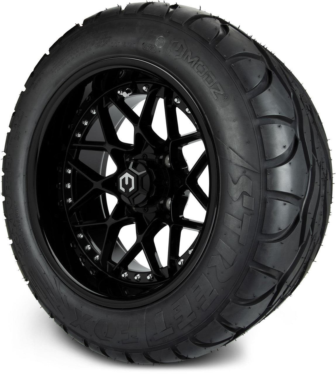 MODZ® 14" Formula Glossy Black Wheels & Street Tires Combo
