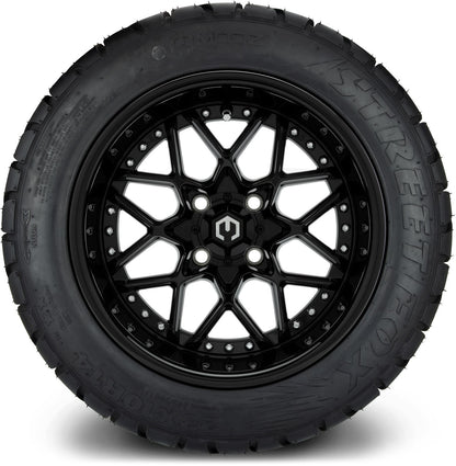 MODZ® 14" Formula Glossy Black Wheels & Street Tires Combo