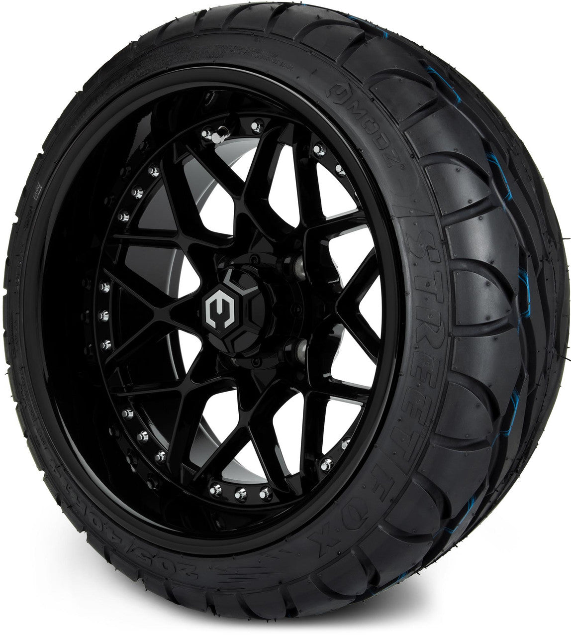 MODZ® 14" Formula Glossy Black Wheels & Street Tires Combo