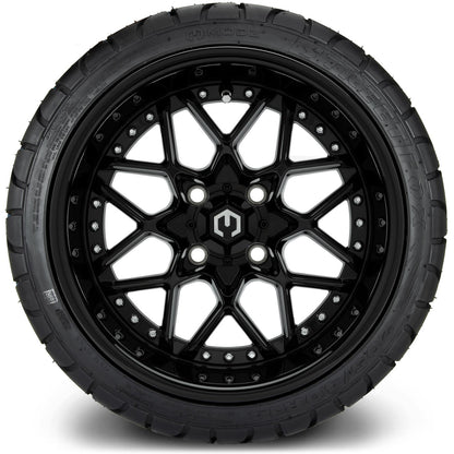 MODZ® 14" Formula Glossy Black Wheels & Street Tires Combo