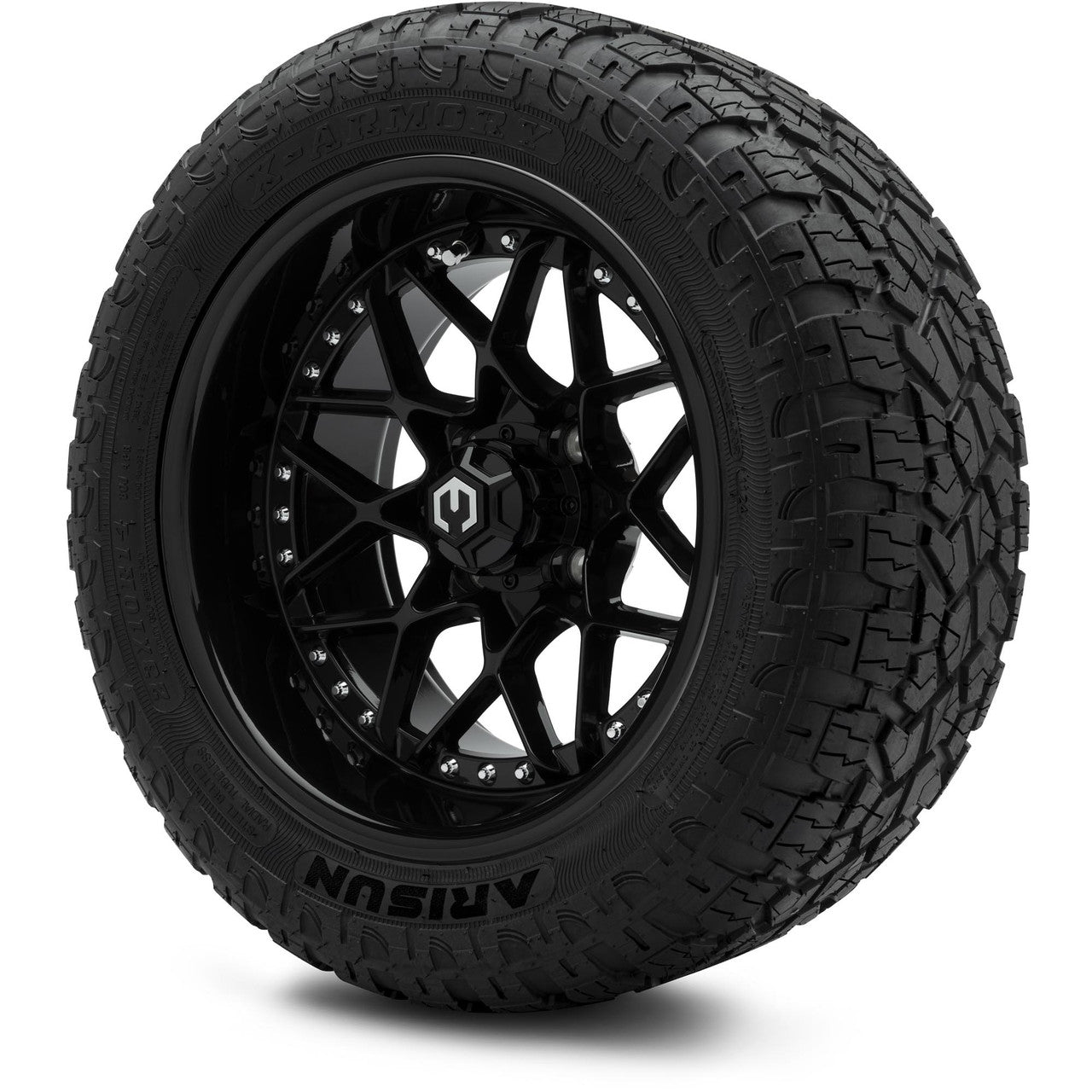 MODZ® 14" Formula Glossy Black Wheels & Off-Road Tires Combo