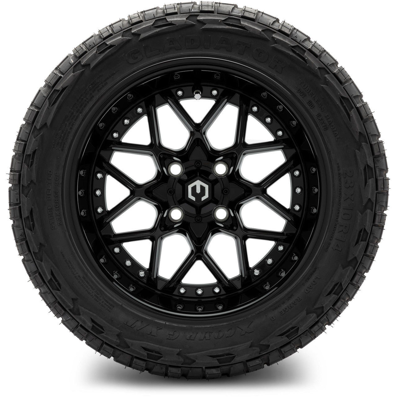 MODZ® 14" Formula Glossy Black Wheels & Off-Road Tires Combo