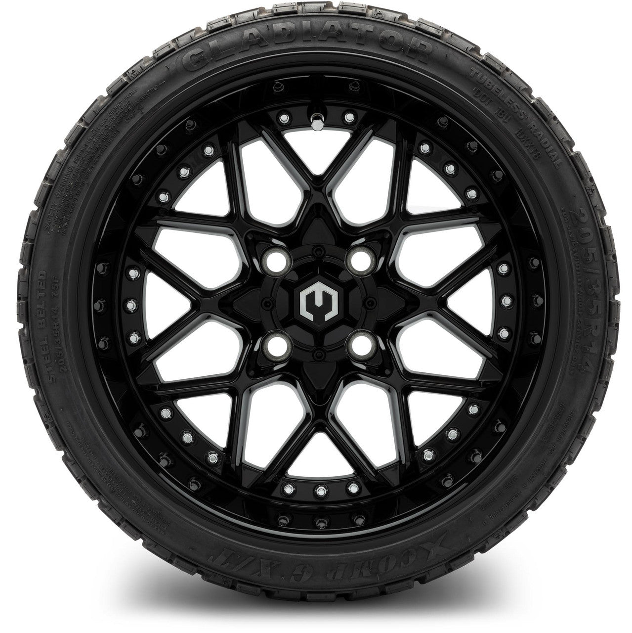 MODZ® 14" Formula Glossy Black Wheels & Off-Road Tires Combo