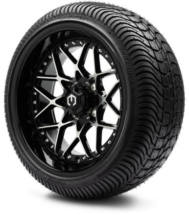 MODZ® 14" Formula Machined Black Wheels & Street Tires Combo