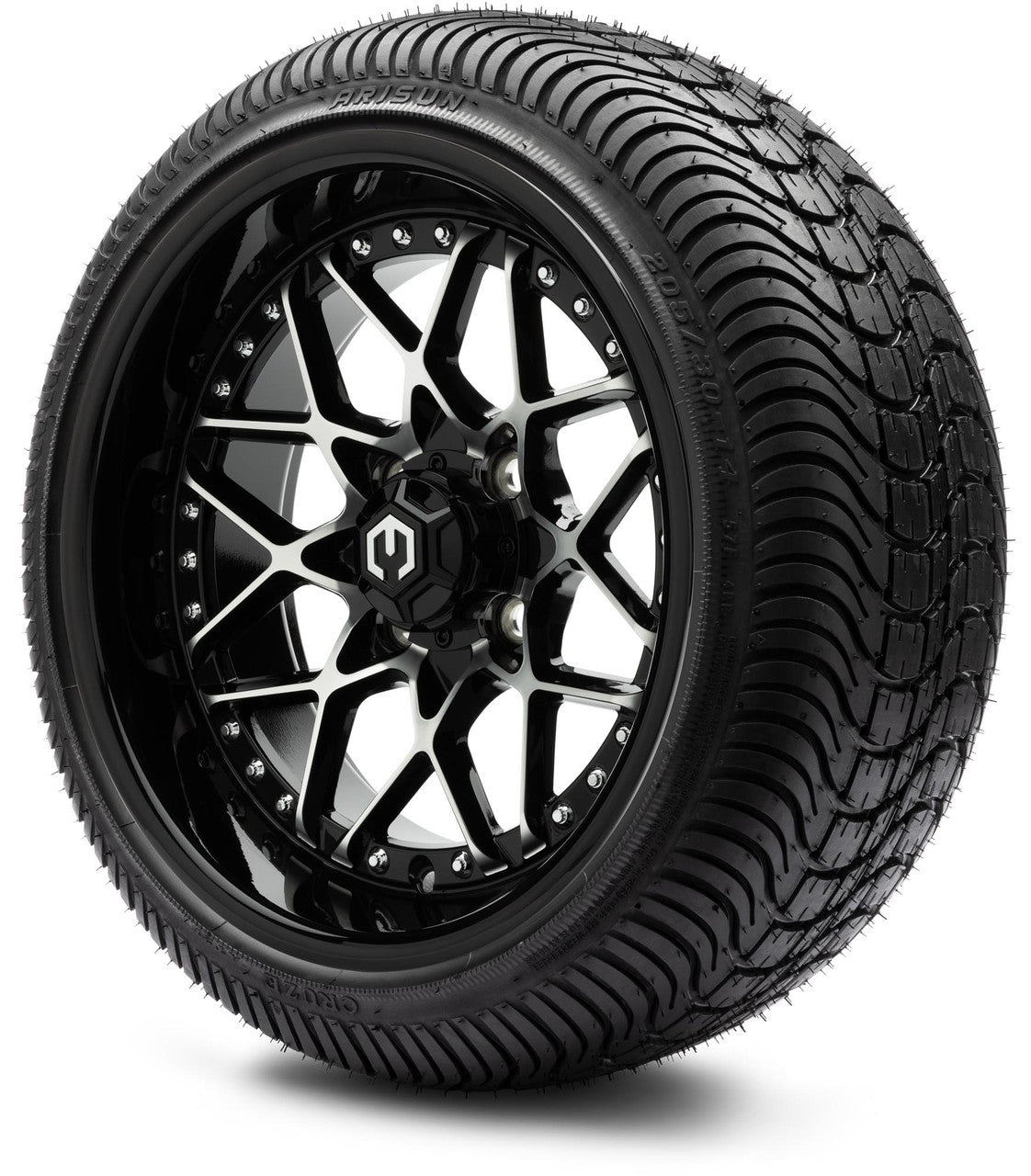 MODZ® 14" Formula Machined Black Wheels & Street Tires Combo