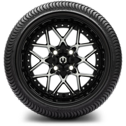 MODZ® 14" Formula Machined Black Wheels & Street Tires Combo