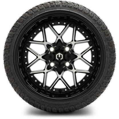 MODZ® 14" Formula Machined Black Wheels & Street Tires Combo
