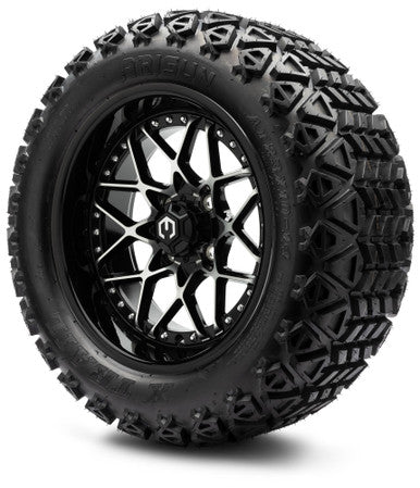 MODZ® 14" Formula Machined Black Wheels & Off-Road Tires Combo