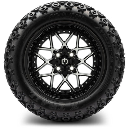 MODZ® 14" Formula Machined Black Wheels & Off-Road Tires Combo