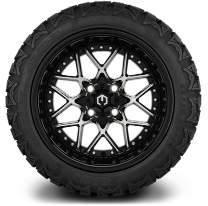 MODZ® 14" Formula Machined Black Wheels & Off-Road Tires Combo