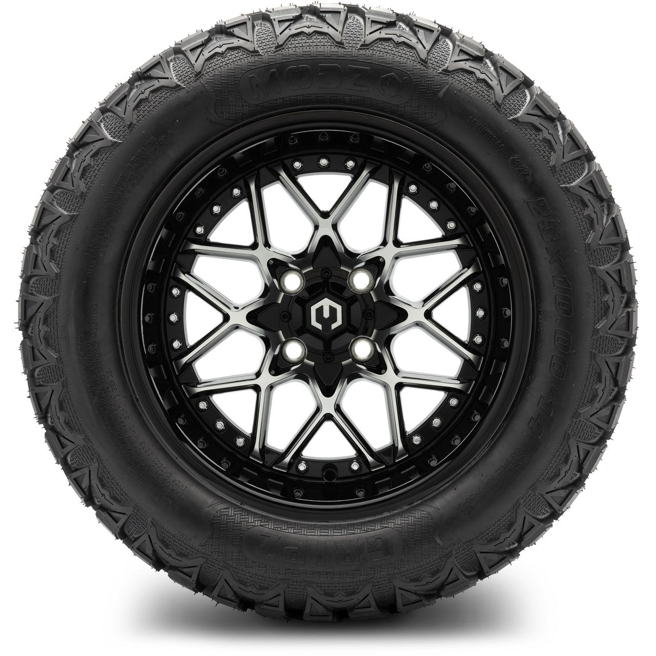 MODZ® 14" Formula Machined Black Wheels & Off-Road Tires Combo