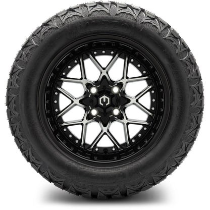 MODZ® 14" Formula Machined Black Wheels & Off-Road Tires Combo