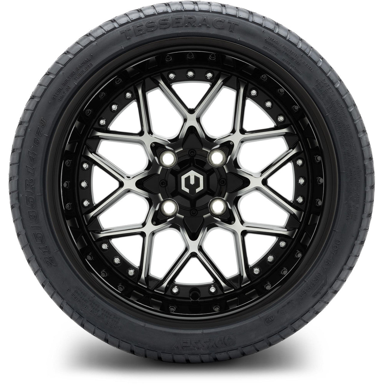 MODZ® 14" Formula Machined Black Wheels & Street Tires Combo